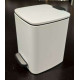 Мусорное ведро с плавным закрытием квадратное Zerix Kubix-TC0106 White 6 л (цвет белый) (ZX6109)