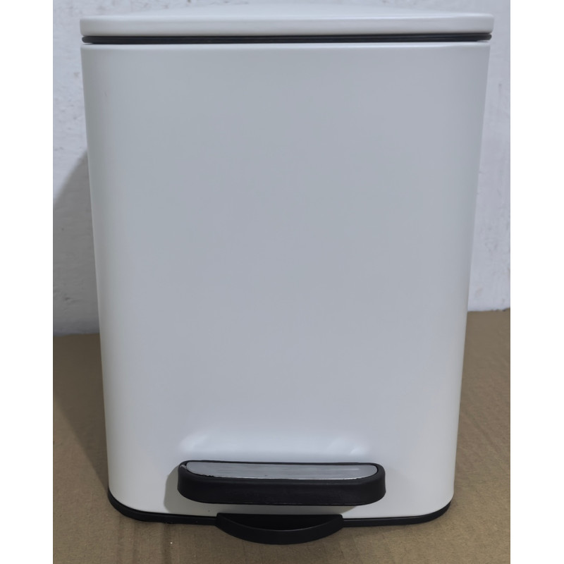 Мусорное ведро с плавным закрытием квадратное Zerix Kubix-TC0106 White 6 л (цвет белый) (ZX6109)