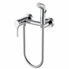 Смеситель настенный с гигиеническим душем Zerix Rex-222 Chrome с нерж. стали (Цвет хром) (ZX6121)