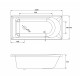 IMPRESE VALTICE New ванна 150*70*42 см, акрил, без ножек, (b0700655070)