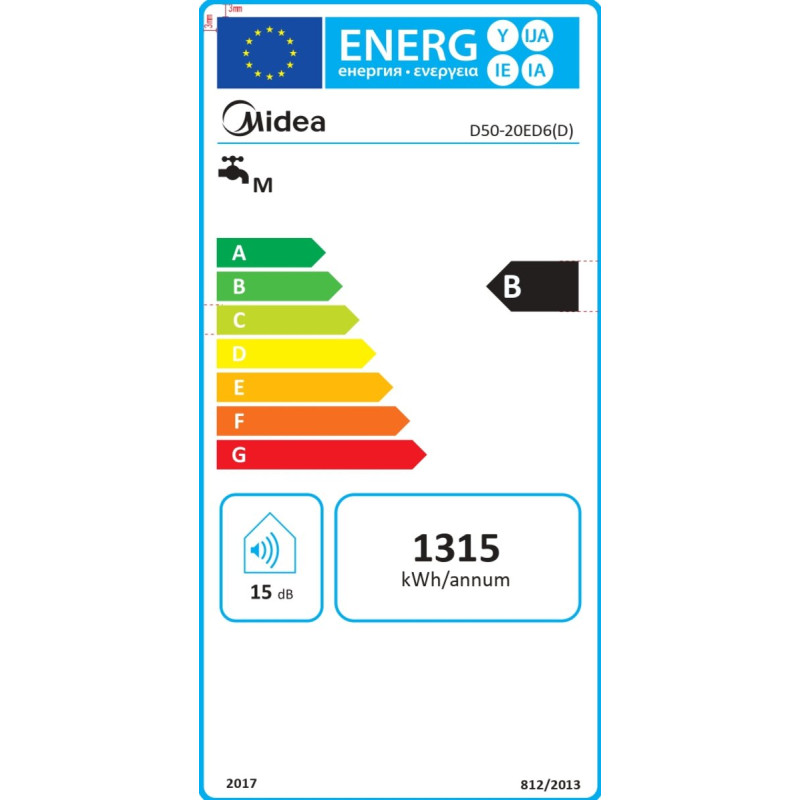 MIDEA Водонагрівач (бойлер) електричний 50 л. PRIME Wi-Fi D50-20ED6 (D) 000003981