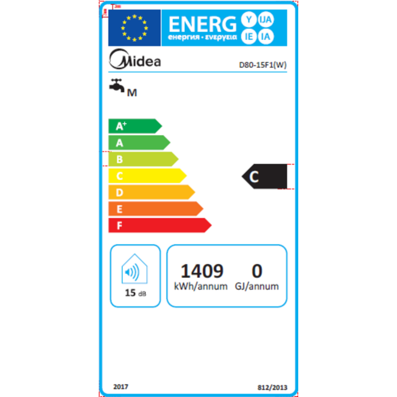 MIDEA Водонагрівач (бойлер) електричний 80 л. D80-15F1(W) 000004134