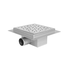 IMPRESE i-FLOW S трап водовідвідний, сухий затвор, AISI 304, відведення Ø40/50, решітка перфорована i04, 150*150 мм, (d44150S04)