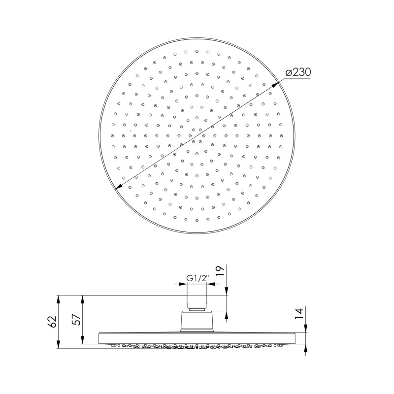IMPRESE Душ верхній LSR-230BR, d230 мм, ABS, хром, (f02600101AJ)