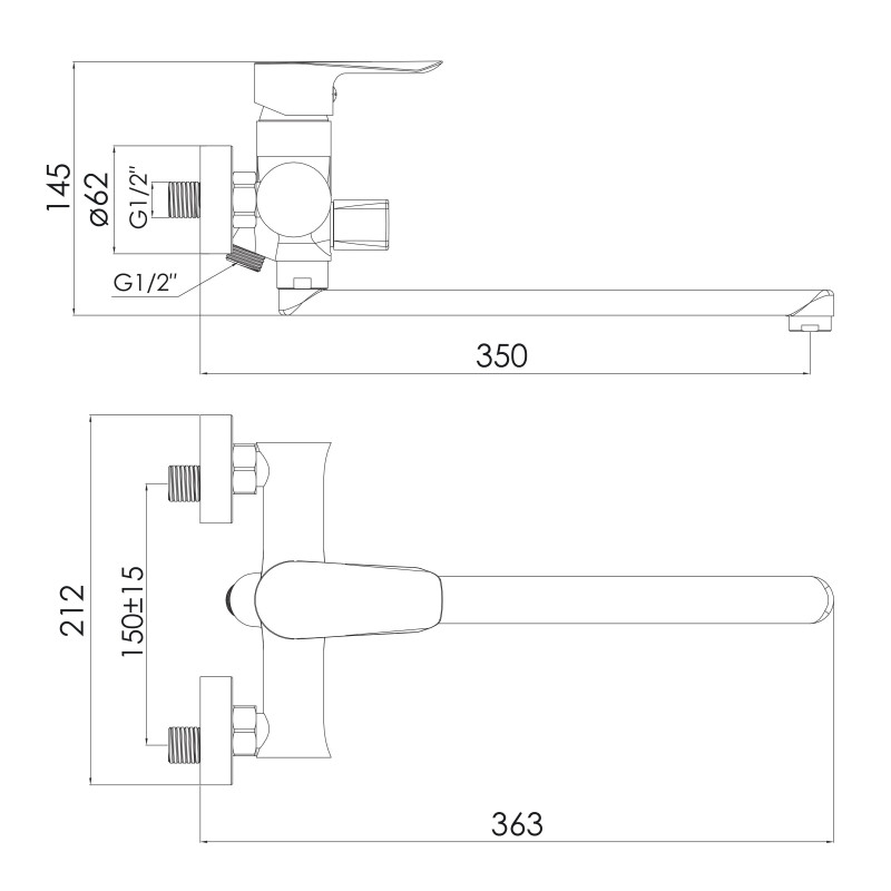IMPRESE Змішувач для ванни Vaclav (f03206401AB) (f03206401AB)