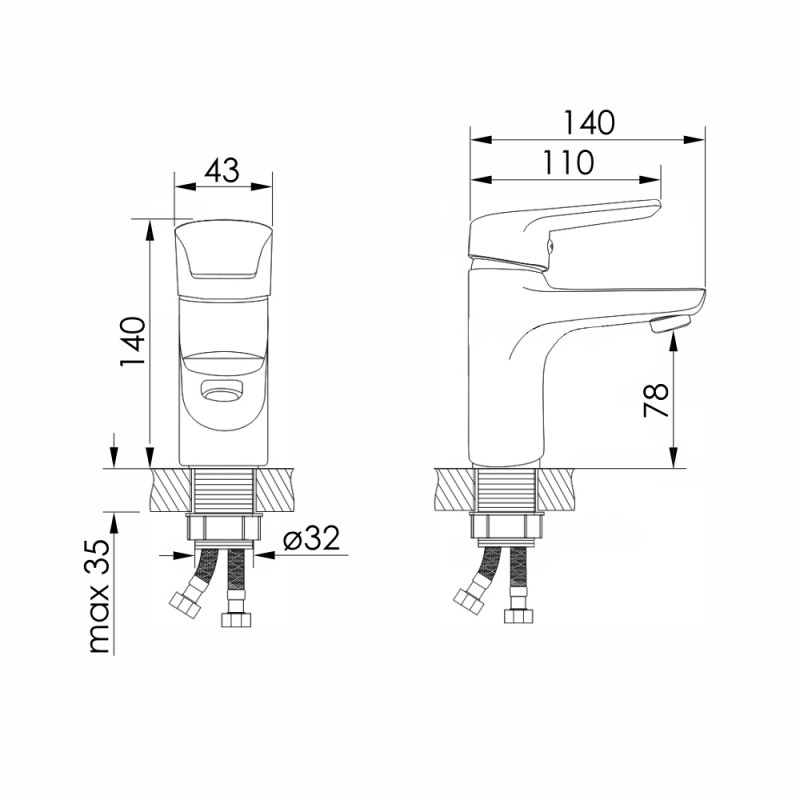 IMPRESE Змішувач для раковини Krasa (f03508601AA) (f03508601AA)
