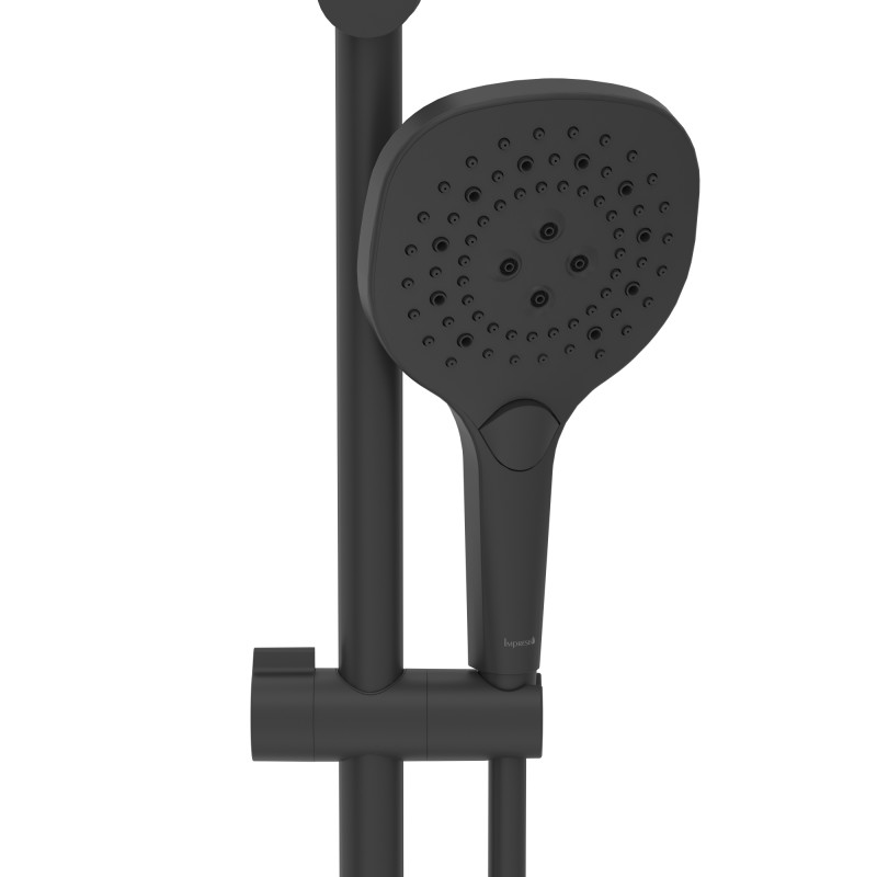BILOVEC душовий гарнітур (лійка, штанга, шланг PVC), чорний матовий