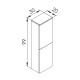 IMPRESE BLACK EDGE пенал підвісний 99*30*20см, дуб, (f32113OK)