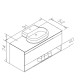 IMPRESE BLACK EDGE тумба подвесная 90см со столешницей 1 ящик, белая, (f32119W(1))