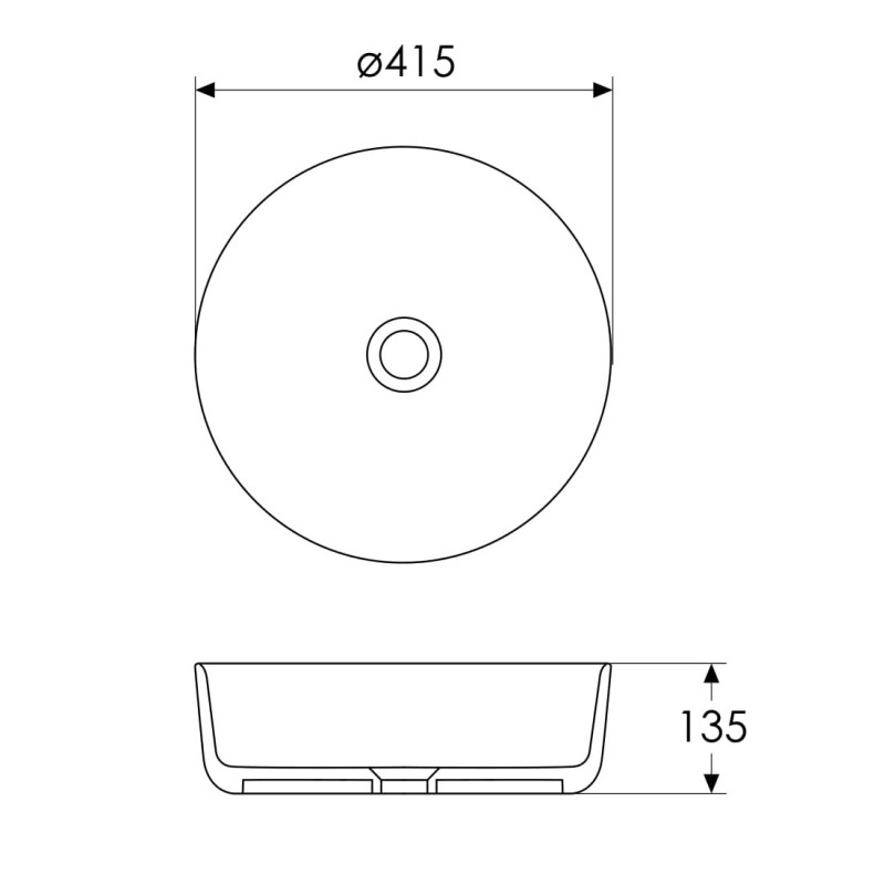 IMPRESE BLACK EDGE умивальник накладний 41,5*41,5*13,5см круглий, (i11094)