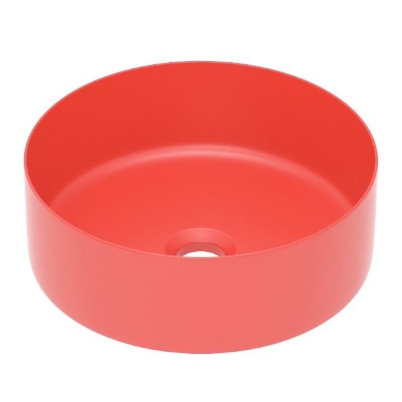 IMPRESE Умивальник накладний 35,8*35,8*13,7см круглий, matt red, (i11102MR)