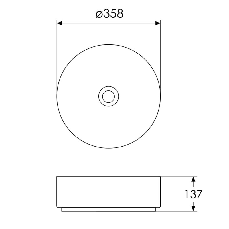 IMPRESE Умивальник накладний 35,8*35,8*13,7см круглий, matt red, (i11102MR)