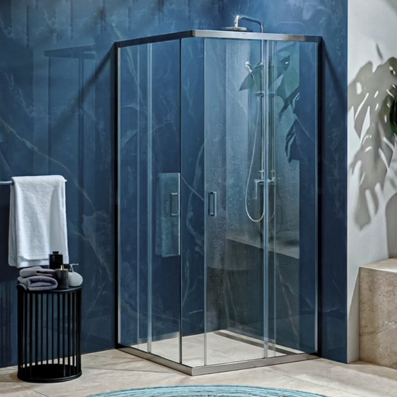 VALTICE New душова кабіна квадратна 90*90*190см, розсувні двері, скло прозоре