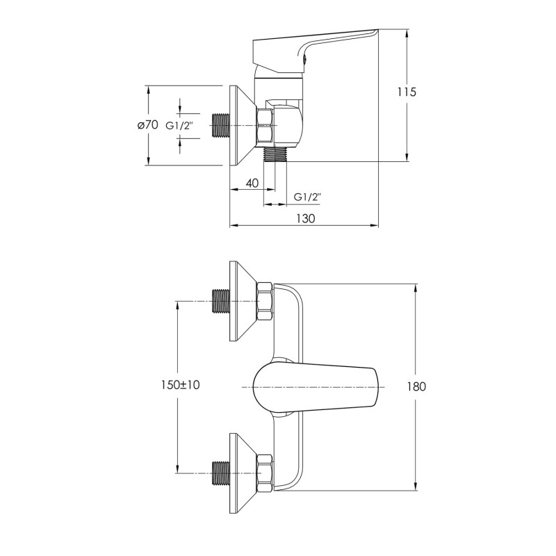 IMPRESE KIT 21082 набір змішувачів (3 в 1) змiшувач для умивальника, змiшувач для душа, душовий гарнітур, (kit21082)