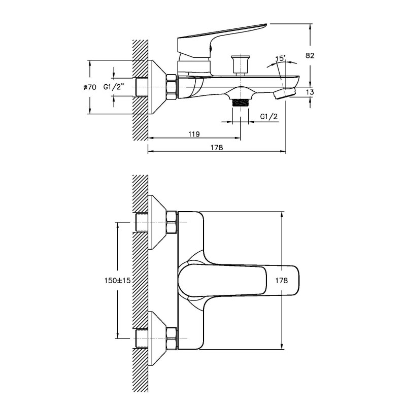 IMPRESE KIT 300901 набір змішувачів (3 в 1), змішувач для умивальника, змішувач для ванни, душовий гарнітур, (kit300901)