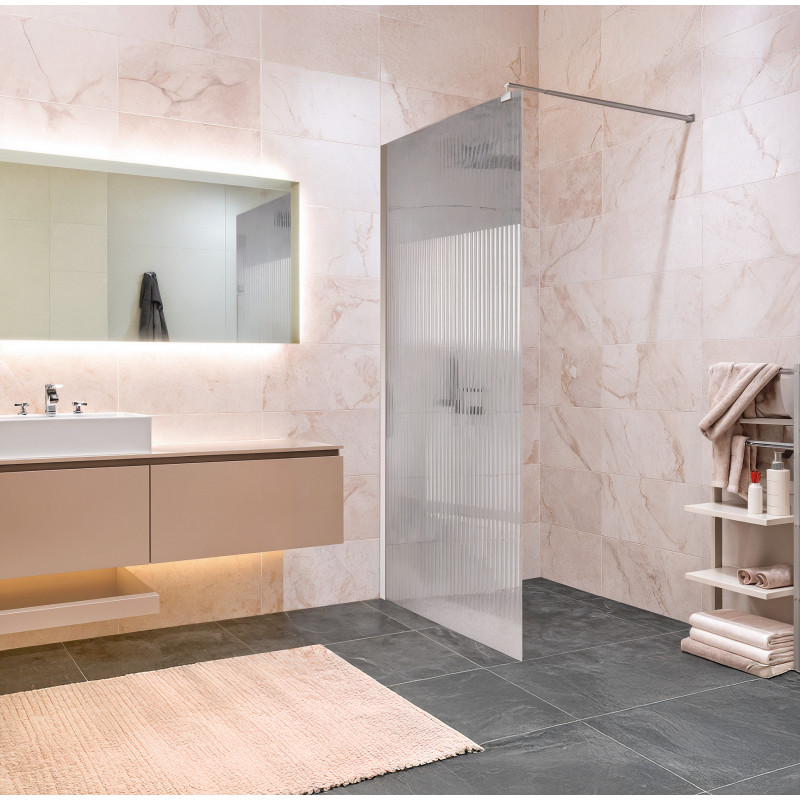 IMPRESE душова стінка WALK-IN з профілем та тримачем, 100*200см, хром, скло mávat