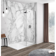 IMPRESE душевая стенка WALK-IN с профилем и держателем, 100*200см, хром, стекло прозрачное, (s09110001TR)