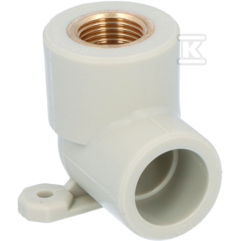 KAN-therm PP Коліно настінне з вушками з внутрішньою різьбою (гніздо для крана) d25-1/2" (1209069008)