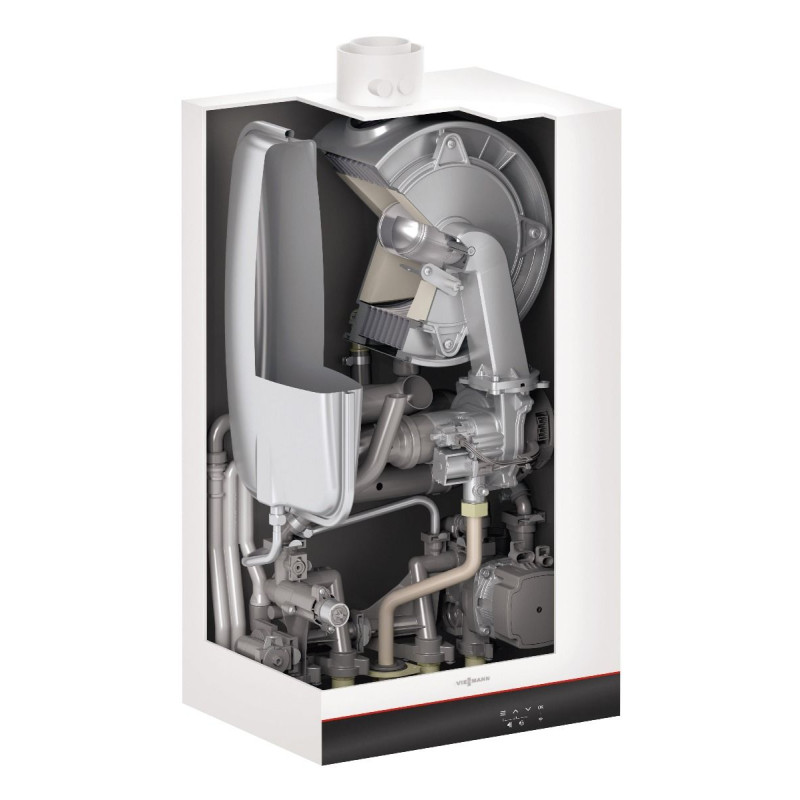 Viessmann Пакетна пропозиція котел Vitodens 100 B1HF 32 кВт з бойлером Vitocell 100л, датчиком та димоходом (Z024847)