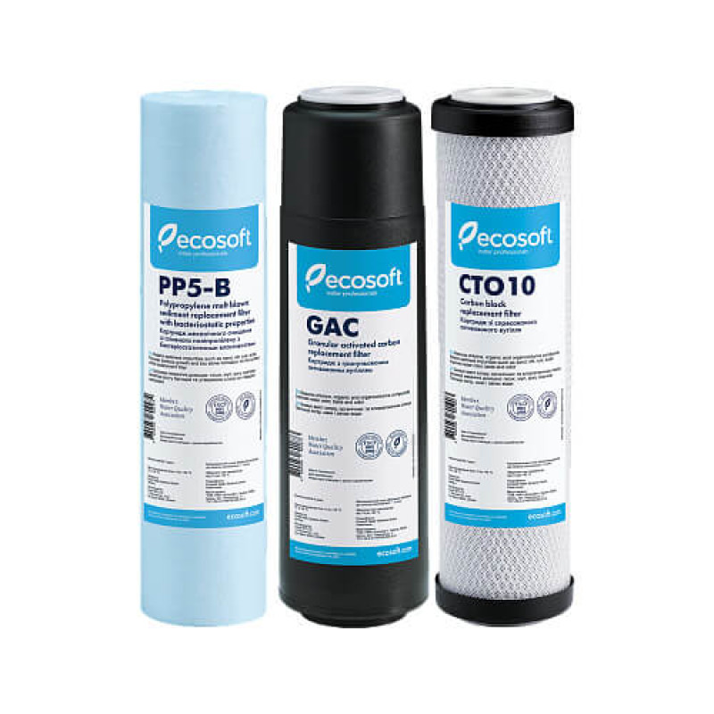 ECOSOFT Покращений комплект картриджів 1-2-3 для фільтрів зворотного осмосу (CHV3ECO)