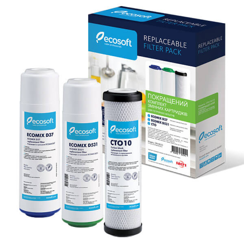ECOSOFT Покращений комплект картриджів для потрійного фільтра (CRV3ECO)