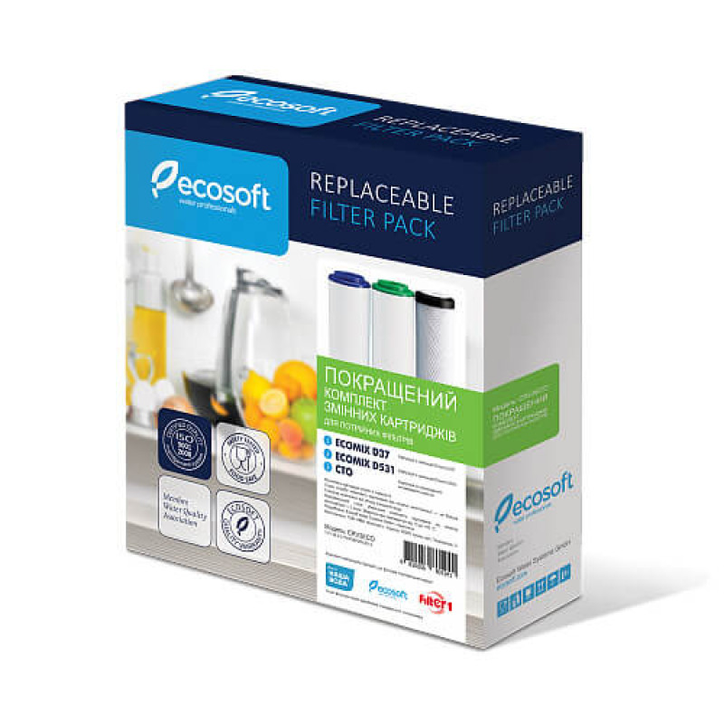 ECOSOFT Покращений комплект картриджів для потрійного фільтра (CRV3ECO)