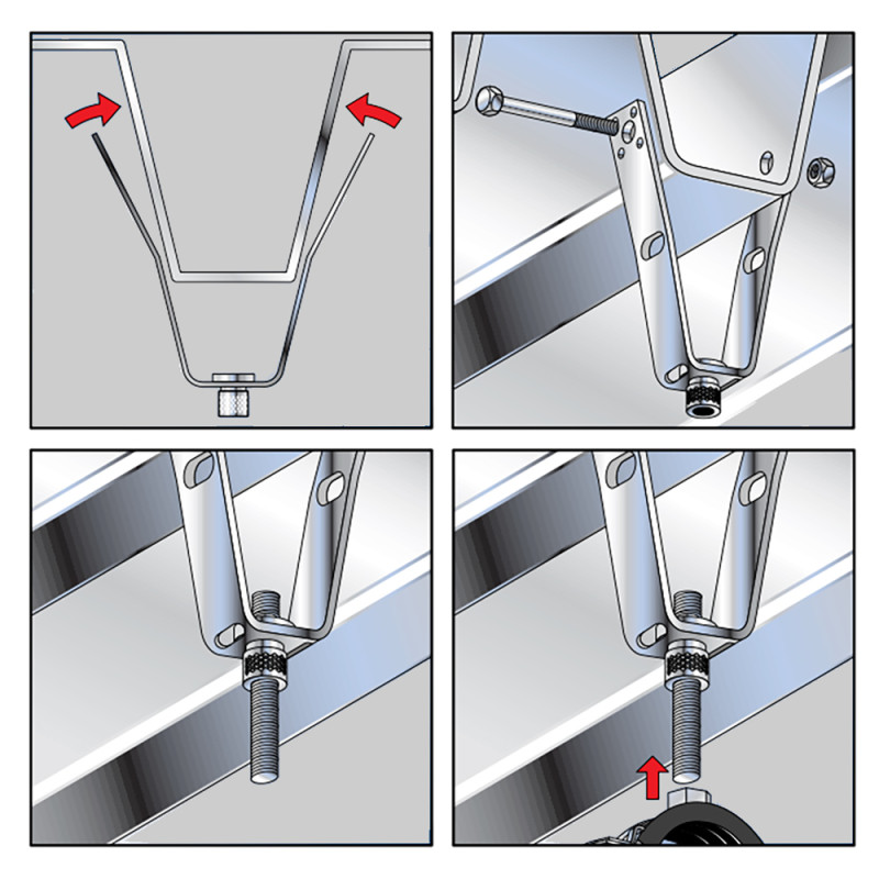KVADO Підвіска-трапеція для монтажу до профнастилу