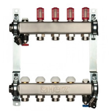 Комплект штанговых распределителей, нержавеющая сталь, DN 25 (1") с расходомерами 3 л/мин и термостатическими (M 28 x 1,5) кран-буксами.4 отвода 1863204 Herz