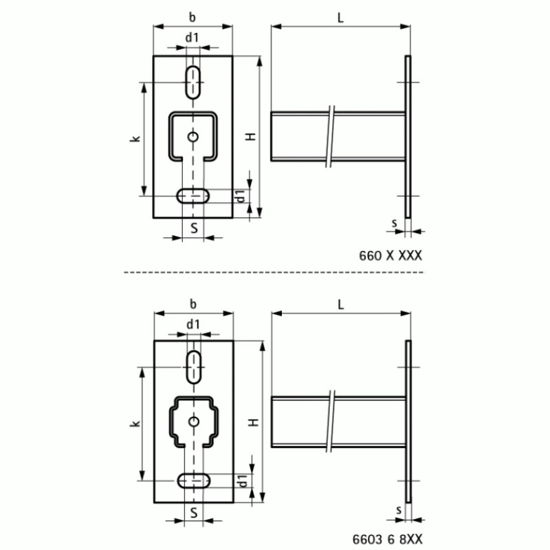 Walraven Консоль стінова BIS RapidRail BUP1000, тип WM2 - 30x30 L 300 мм 6603230