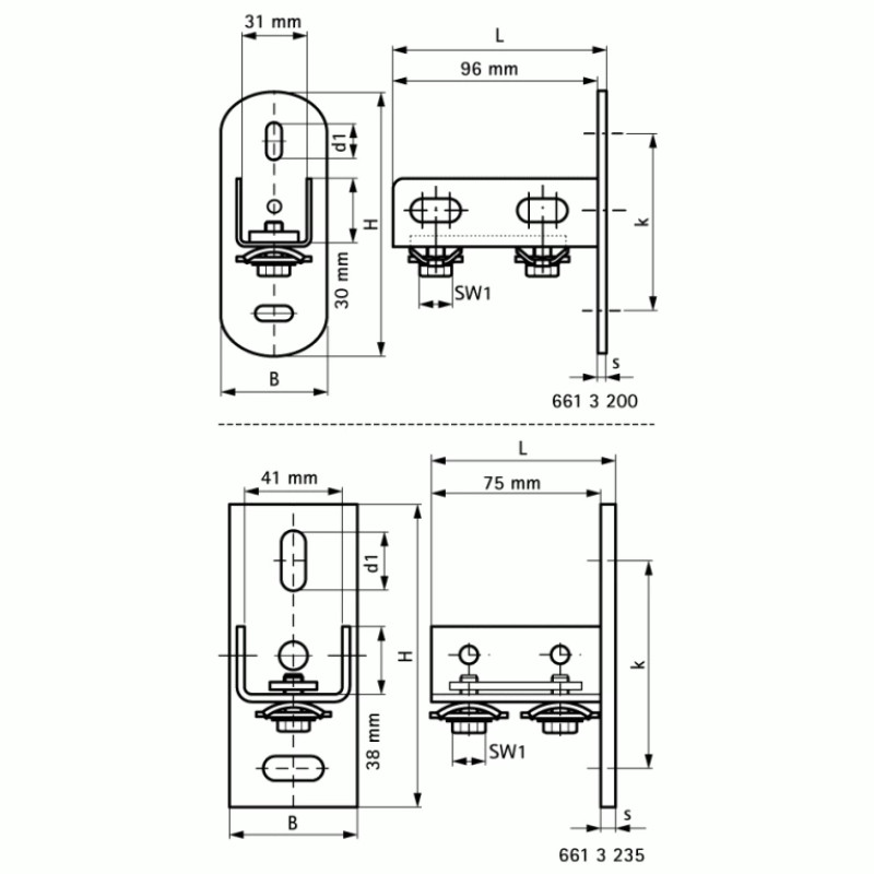 Walraven Стіновий тримач BIS RapidRail WM0-30, 100 мм 6613200