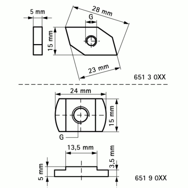 Walraven Канальна гайка швидкого монтажу 651A WM0 (1-35), BIS RapidRail, M8 6513008