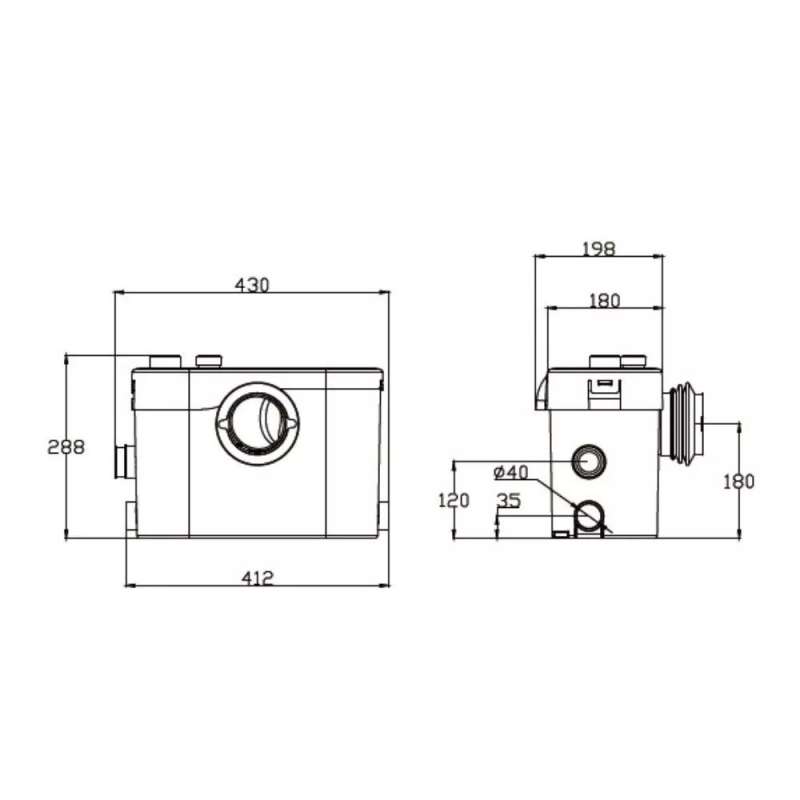 SHIMGE Установка каналізаційна WT 500A (0,5 кВт, Нmax 9 м, Qmax 125 л/хв)
