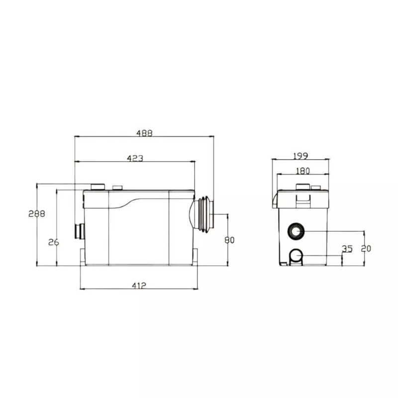 SHIMGE Установка каналізаційна WT 500B (0,5 кВт, Нmax 9 м, Qmax 125 л/хв)
