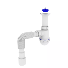 Kronoplast Сифон для кухонної мийки 1/2 з різьбовим випуском і гнучкою трубою Ø40х40/50 (SM11000043)