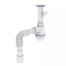 Kronoplast Сифон для кухонної мийки 1/2 зі збільшеним корпусом і відведенням до пральної машини (SM13000043)