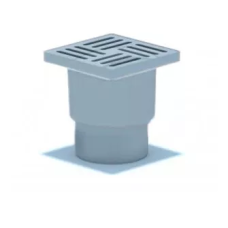 KRONO Трап для душу ТА1210 Ø110/180°, прямий, 150х150 мм, сірий