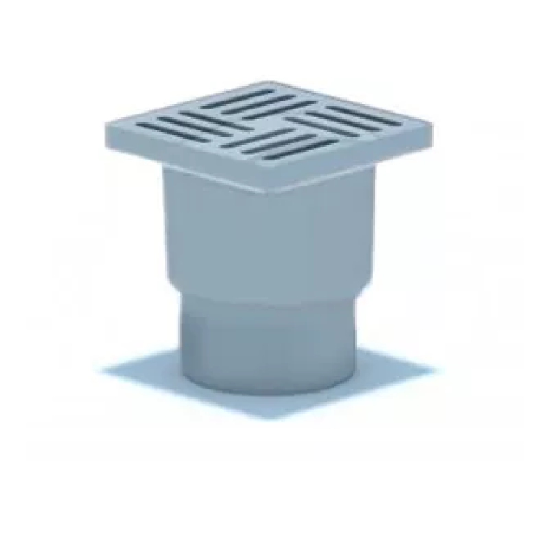 KRONO Трап для душу ТА1210 Ø110/180°, прямий, 150х150 мм, сірий