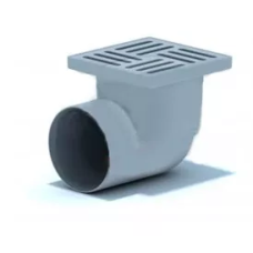 KRONO Трап для душу ТА1110 Ø110/90°, кутовий, 150х150 мм, сірий