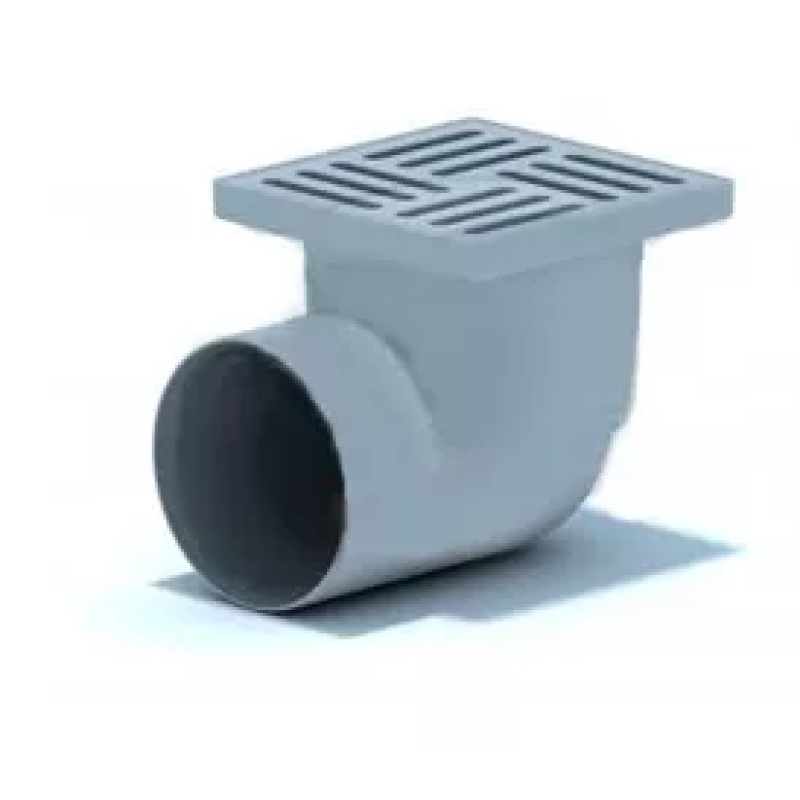 KRONO Трап для душу ТА1110 Ø110/90°, кутовий, 150х150 мм, сірий