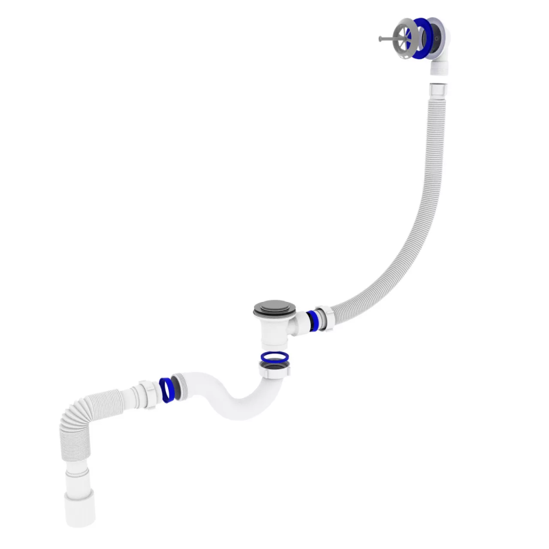 Kronoplast Сифон для ванни прямоточний 40/50 Сlick-Сlack з переливом (SV27200133)