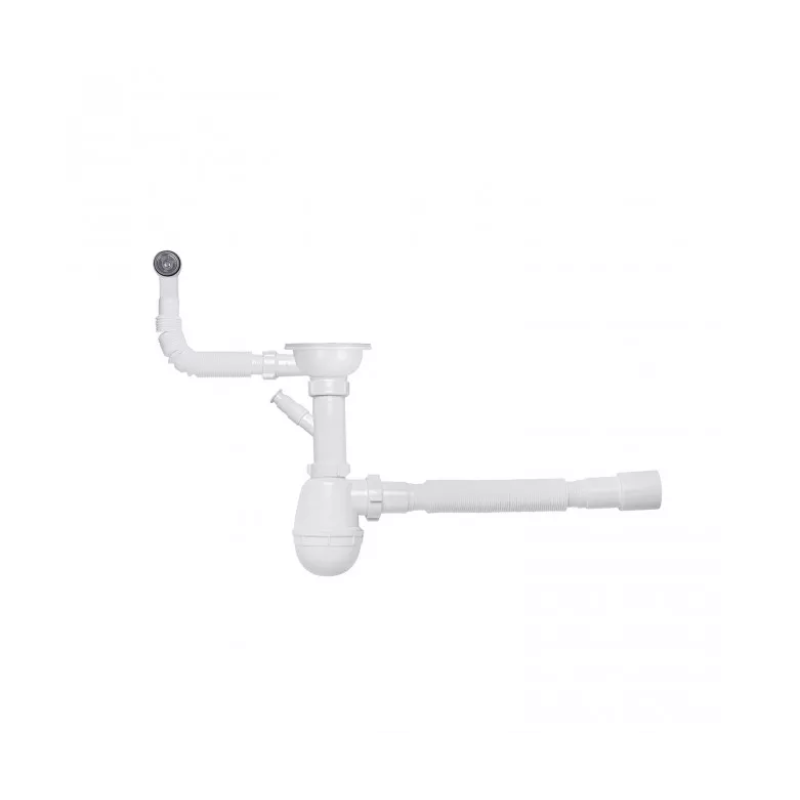 Kronoplast Сифон для кухонної мийки 1 1/2" з відведенням для підключення пральної машини Ø40х40/50 (SM27020243)