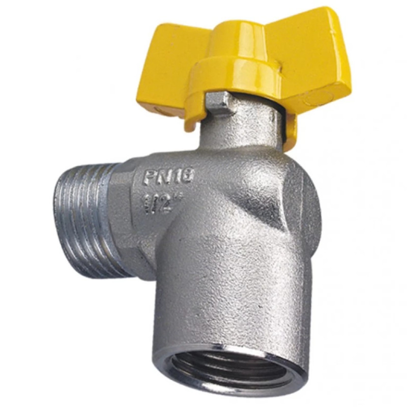 HERZ Шаровой кран для подключения газового оборудования, ВР-ЗР, ручка "бабочка", угловой.DN 10 1237211