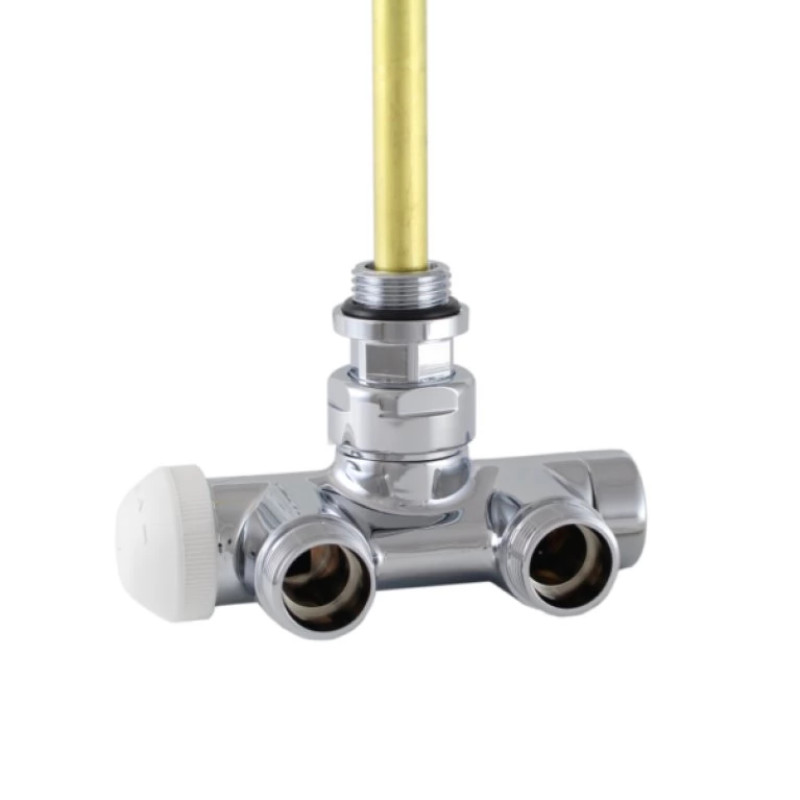 HERZ Вентиль, 4-х ходовой, "De Luxe", угловой, для 1-х трубных систем, хромированный S778441