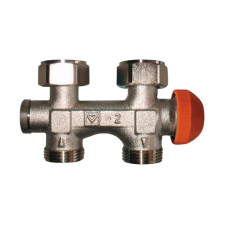 HERZ Узел подключения -3000 TS с встроенным термостатическим клапаном с функцией предварительной настройки, подключение к радиатору G 3/4, подключение к трубе G 3/4, проходной 1369191.