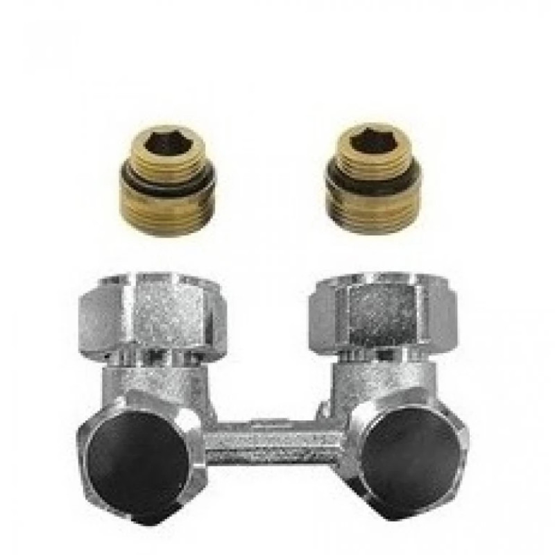 HERZ Узел подключения -3000 с возможностью закрытия, управления спереди, подключения радиатора, Rp 1/2, угловой / RL 5 1396612