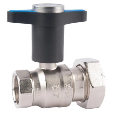 HERZ Кран кульовий для насосів 1222935 (36) з Т-подібною рукояткою та термометром, ВР х ВР, DN32 1222936