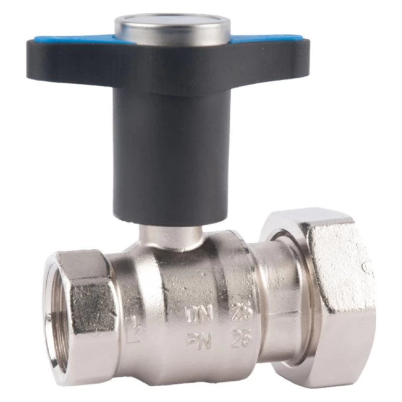 HERZ Кран кульовий для насосів 1222935 (36) з Т-подібною рукояткою та термометром, ВР х ВР, DN32 1222936