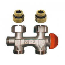 HERZ Узел подключения -3000 TS с встроенным термостатическим клапаном с функцией предварительной настройки, подключение к радиатору Rp 1/2, подключение к трубе G 3/4, проходной 1369291.