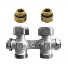 HERZ Узел подключения -3000 с двусторонним сливом и наполнением, с возможностью закрытия, подключение радиатора Rp 1/2", проходной 1346602.