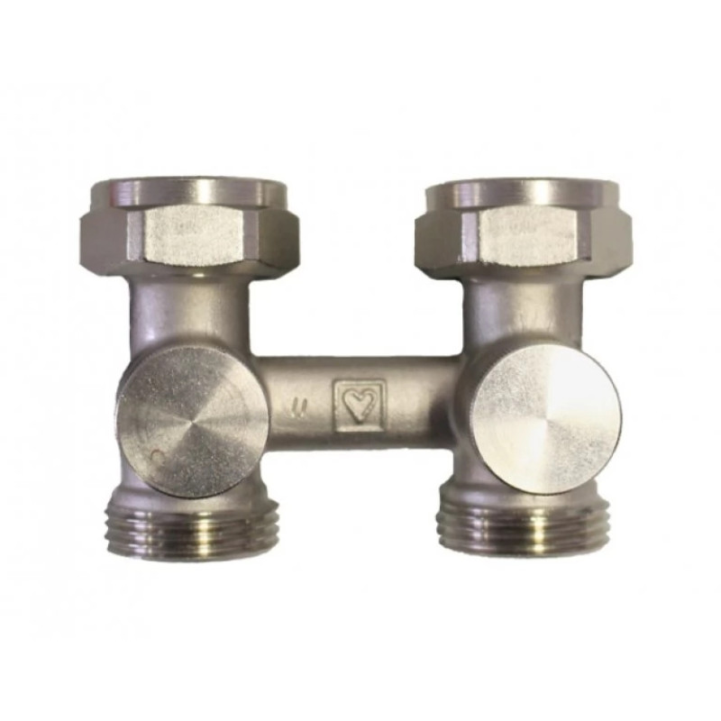 HERZ Узел подключения -3000 с возможностью закрытия, управления спереди, подключения радиатора G 3/4", проходной 1376621